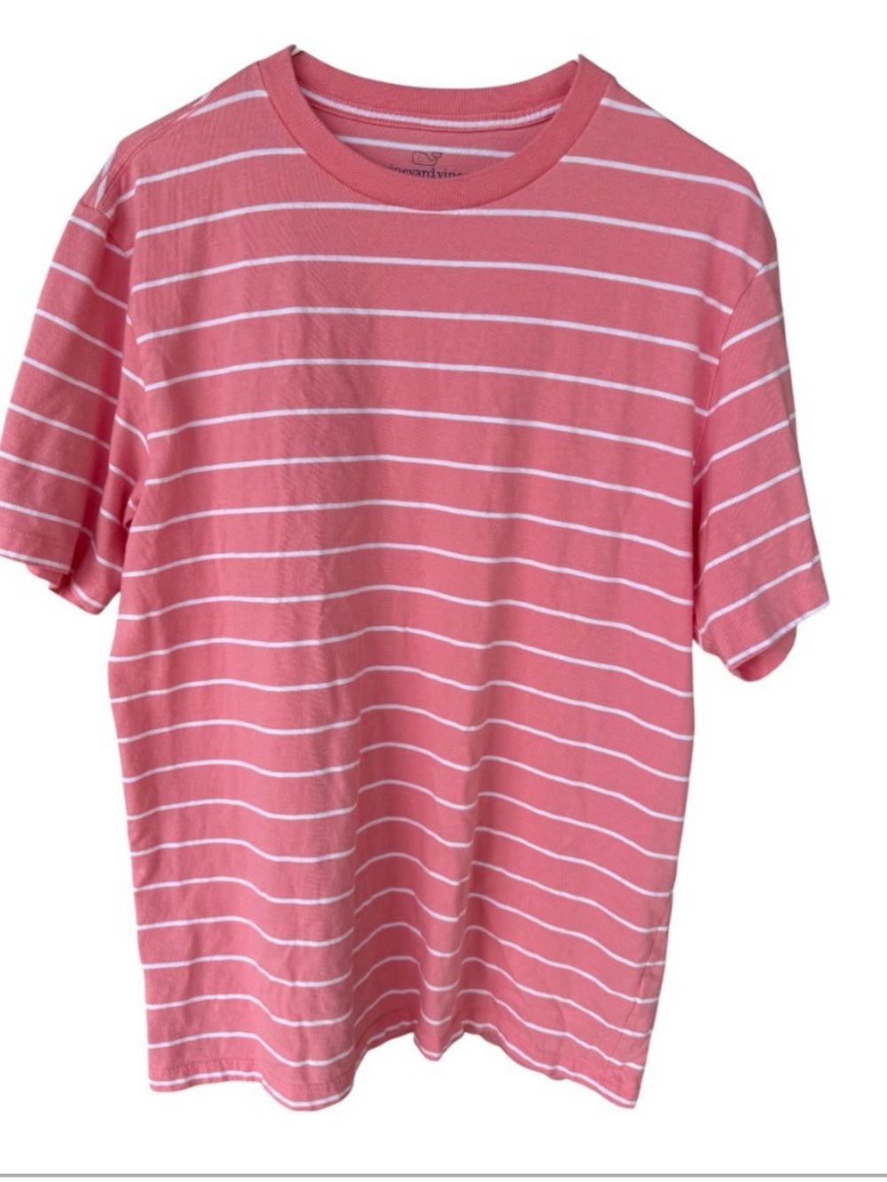 Vineyard Vines Men's Coral Pink Stripe Crewneck T-Shirt sz M